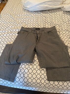 VINTAGE Agnis b. Striped Casual Pants - Black & White